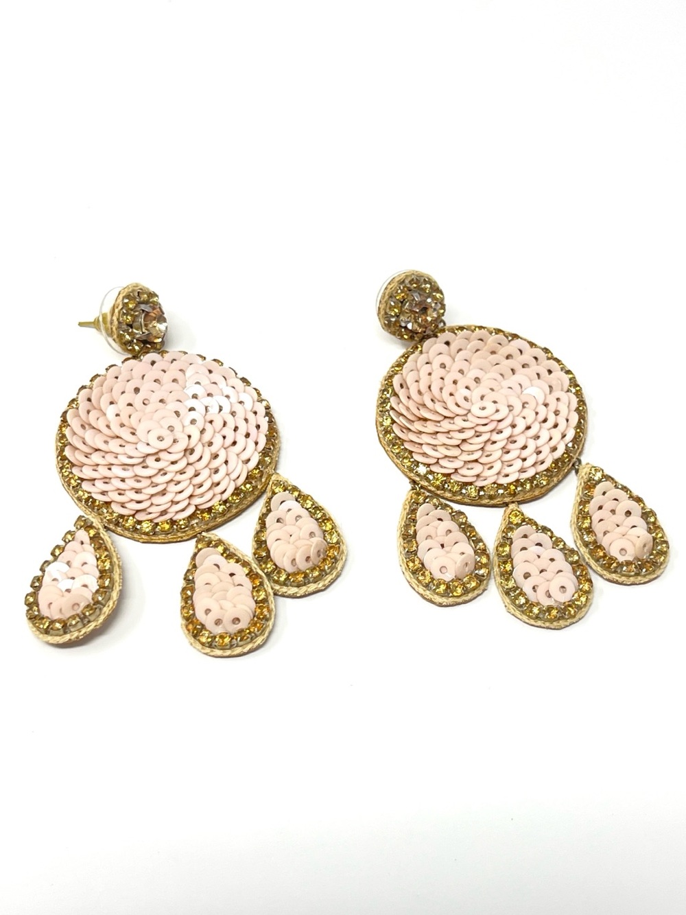 New Anthropologie Bohemian Sequin Drop Dangle Earrings